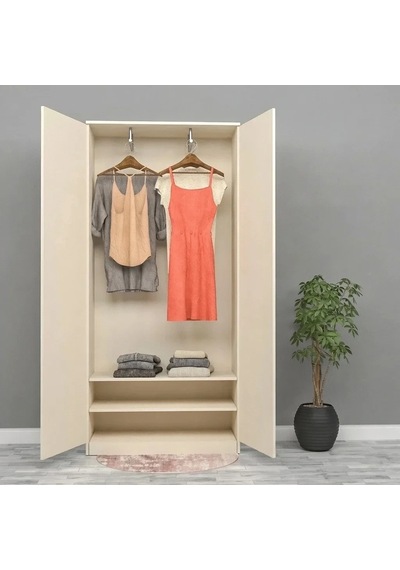 Quart 2 Kapılı Gardırop Mdf Antrasit Quart 2 Kapılı Gardırop Mdf Antrasit
