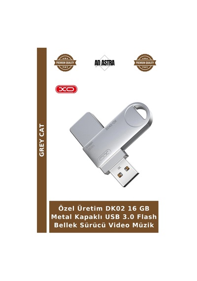 Özel Üretim Dk02 16 Gb Metal Kapaklı Usb 3.0 Flash Bellek Sürücü Video Müzik