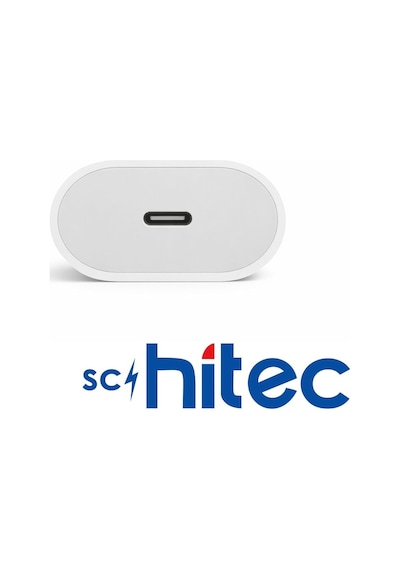 Schitec 20w Type-c Çıkışlı Hızlı Şarj Aleti Type-c To Lightning Kablolu Set Beyaz Sc001 1 Metre