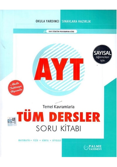 Yks Ayt Tüm Dersler Soru Kitabı Sayısal Palme Yayınları N11.25426