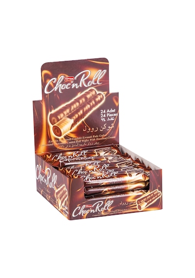 Choc N Roll Kakao Kaplamalı Fındık Kremalı Roll Gofret 16 Gr. 24 Adet (1 Kutu)
