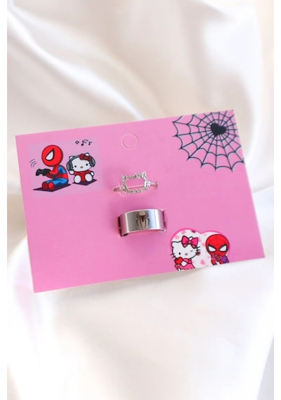 Hello Kitty & Spider Çift Yüzük Çift Sevgili