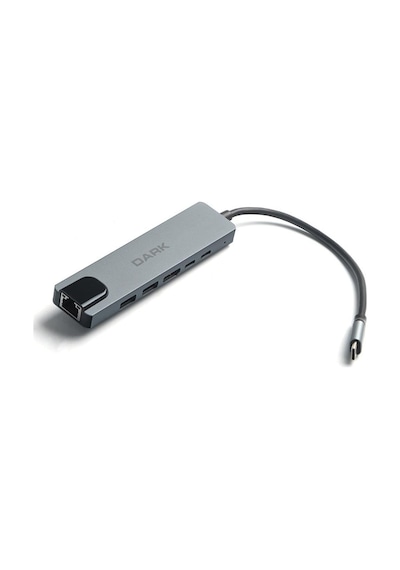 Dark 6'sı 1 Arada Usb 3.2 Gen 1 Type-c To Ethernet/hdmı/usb 3.0 - Usb 2.0 / Usb-c Pd 100w Pro/air & Notebook/ultrabook İçin Port Çoklayıcı Hub Dk-ac-u31x47