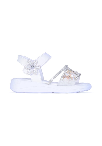Skuaiter Skuaıter 8110 Barbie Taşlı Kız Çocuk Sandalet Beyaz