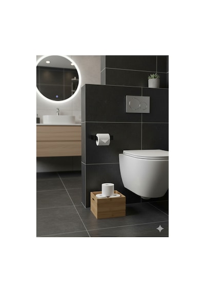 Buççin Online Mağaza Modern Mat Siyah Metal Tuvalet Kağıdı Tutacağı Yapışkanlı Iı Minimal Duvara Monte Kağıtlık Met Çok Renkli