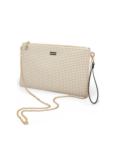 Silver Polo Kum - Kum Beji Kaz Ayağı Ekose Kadın Portföy Ve Clutch El Çantası Sp1034
