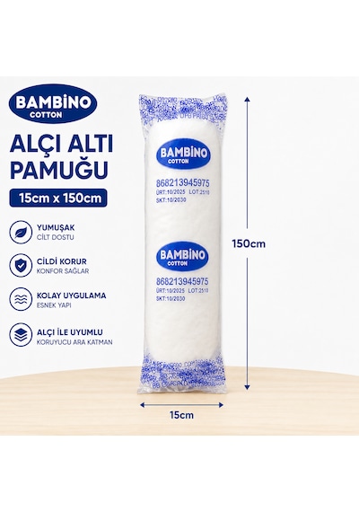 Bambino Alçı Altı Pamuğu 15 Cm 150 Cm 15 Adet