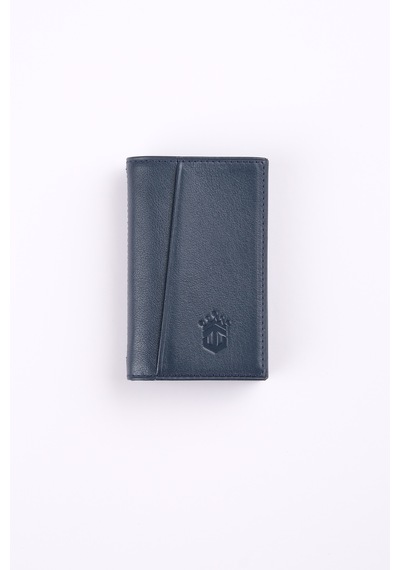 Ancora Leather Hakiki Deri Minimal Kartlık-26206 Lacivert