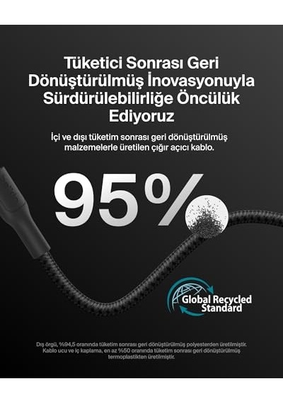 Belkin Eco Usb-c - Micro Usb Kablosu, 1 M, Yumuşak, Örgülü, Esnek Hızlı Şarj Kablosu, Usb-ıf Sertifikalı Type-c Diğer