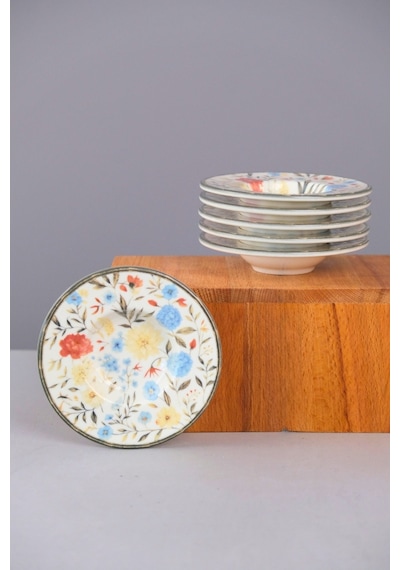 Tabak Evi Porselen Fiori Çay Tabağı Seti 12cm 6 Parça Bns6ctprs1217 Çok Renkli