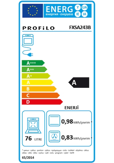 Profilo FXSA243B 76 LT Buhar Destekli Ankastre Fırın
