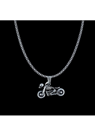 Iskelet Motorcu Model Gümüş Kolye 483748881