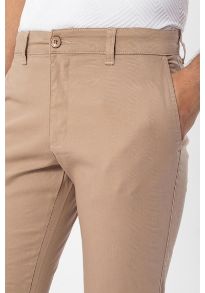 Süvari Bej Slim Fit Armürlü Pantolon