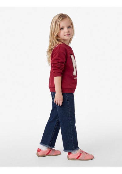 Koton Bisiklet Yaka Baskılı Aplike Detaylı Uzun Kollu Sweatshirt Bordo 7wmg10006ak