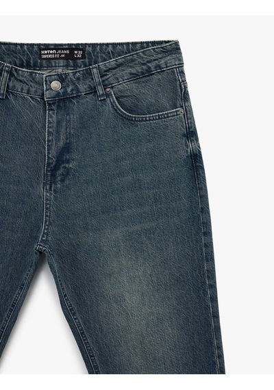 Koton Normal Bel Regular Fit Tapered Jean Pantolon - Joe Jean İndigo Stone 7wam40145nd İndigo - Taş Koton Normal Bel Regular Fit Tapered Jean Pantolon - Joe Jean İndigo Stone 7wam40145nd İndigo - Taş