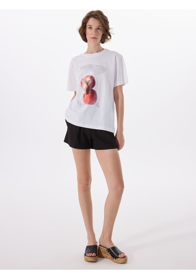 Moschino Jeans Beyaz Kadın Regular Fit T-shirt 251k1a070732291001