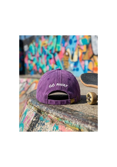 Emybox Mor Unisex Arkası Baskılı Yıkamalı Pamuk Şapka -arkası Yazılı Ayarlanabilir Eskitme Vintage Kep