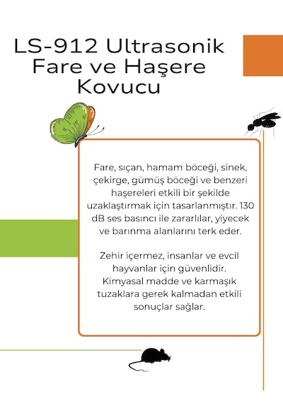 Kovmatik LS-912 Ultrasonik Fare Ve Haşere Kovucu
