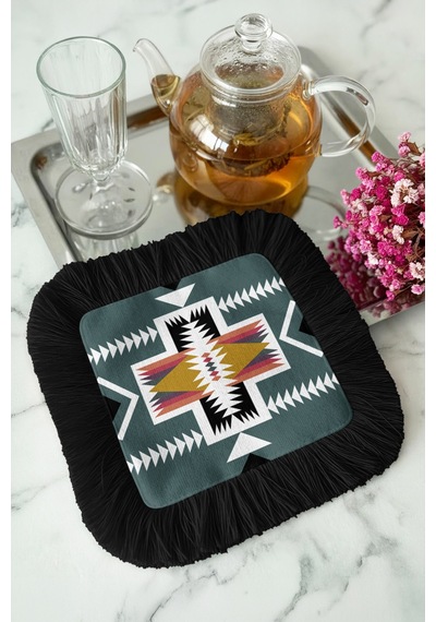 Etnik Geometrik Saçaklı Sunum Kokteyl Peçetesi - Boho Şık Yeşil Siyah Bardak Altlığı Mendil Orman Petrol Mavisi Etnik Geometrik Saçaklı Sunum Kokteyl Peçetesi - Boho Şık Yeşil Siyah Bardak Altlığı Mendil Orman Petrol Mavisi