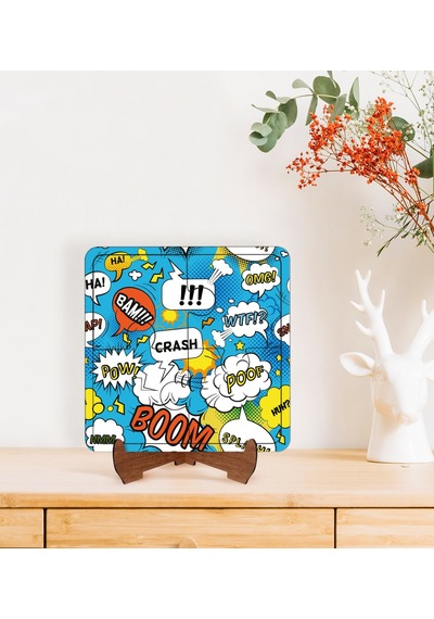 Bk Gift Pop Art Tasarımlı Ahşap Standlı Puzzle Çerçeve-18