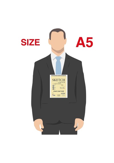 Lexroo Sahra A5 Eskiz Defteri - 90 Gr. 100 Yaprak Spiralli Kaliteli Sanatçı Çizim Defteri Çok Renkli