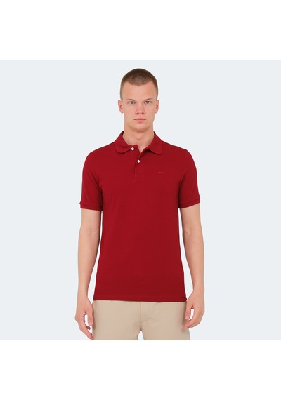Slazenger VALE KTN Erkek Polo Yaka Bordo Tişört