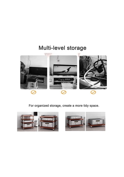 Tr Hifi Av Raf - Vinil Platin Ve Oturma Odası Amplifikatörü İçin 3 Katmanlı Çok Fonksiyonlu Stand - Gökyüzü Pik