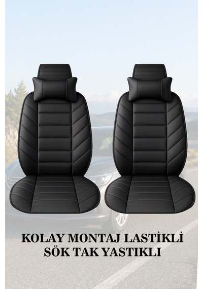 Yaris 2020 Uyumlu Premium Siyah Renk Lüks 2 Adet Minder Ve Yastık