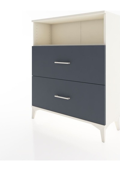 Arges Şifonyer Tek Raflı 2 Çekmeceli 88x30x106 Aytaşı-antrasit Aytaşı