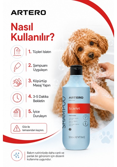 Artero Scarlet Poodle Irkına Özel Renk Arttırıcı Şampuan 300 Ml