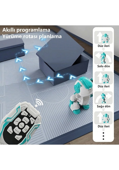 Uzaktan Kumandalı Disk Atan Sesli Işıklı Renkli Sevimli Robot Disk Fırlatan Robot Oyuncak Robot