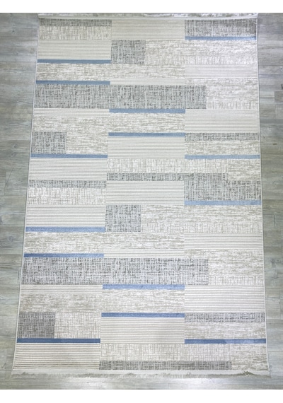 Şehzade Halı Pera Serisi 11184 Salon Oturma Odası Halısı 160x230 4m2 Beyaz - Gri - Mavi