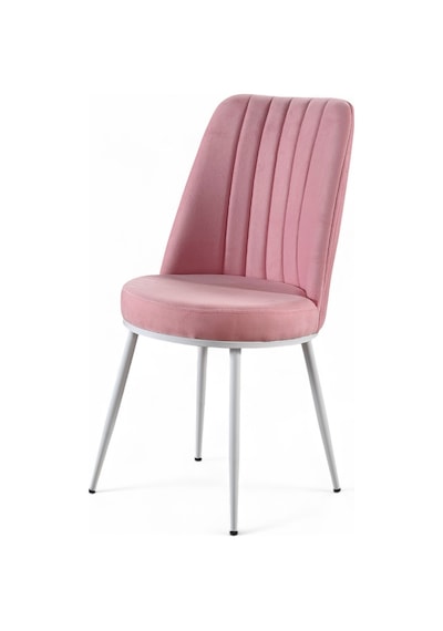 Gold Sandalye - Soho Pembe - Metal Beyaz Ayak