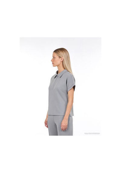 Yargıcı Fermuar Detaylı Kısa Kol Sweatshirt 26kksw9011l 005 Gri