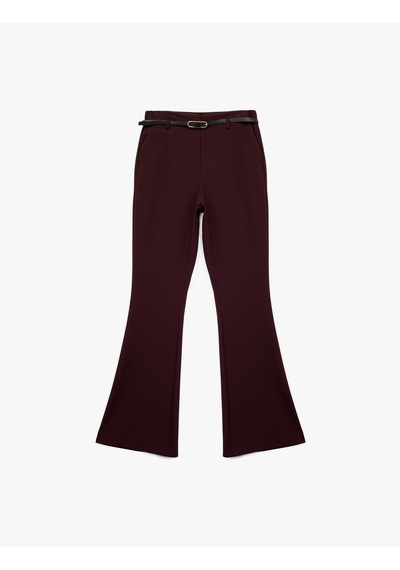 Koton Slim Fit Cepli Kemer Detaylı İspanyol Paça Kumaş Pantolon Bordo 6wak40024uw Bordo Koton Slim Fit Cepli Kemer Detaylı İspanyol Paça Kumaş Pantolon Bordo 6wak40024uw Bordo