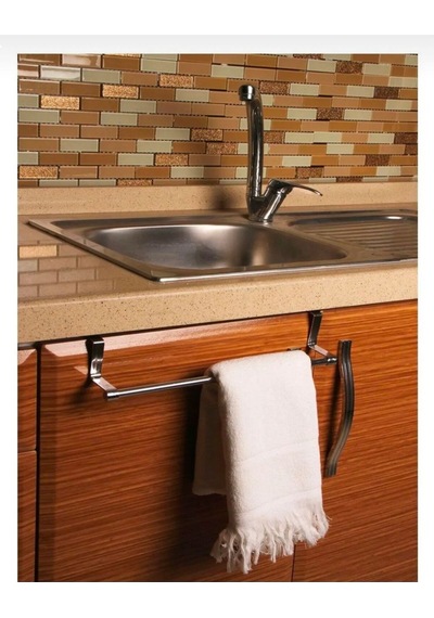 Dolap Kapağı Üstü Tak-çıkar Bez Tutucu Askılık Mutfak Ve Banyo