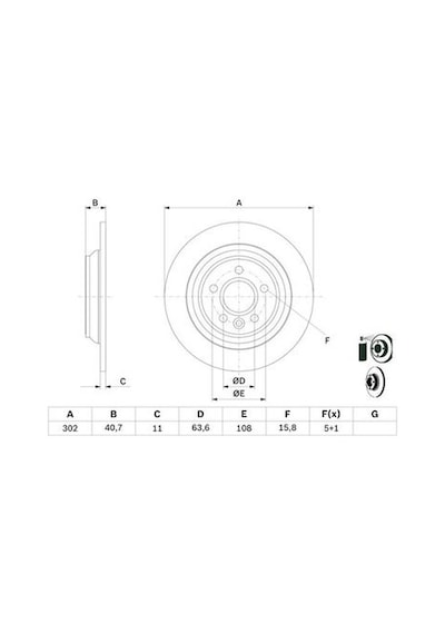 Volvo S60 T4 1.6 2010-2015 Bosch Arka Disk 2 Adet