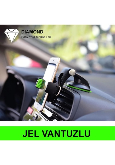 Torpido Araç Tutacağı Diamond Jel Vantuz Araç Içi Telefon Tutucu