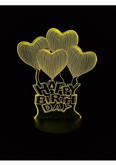 3d Doğum Günü 2 Figürlü Gece Lambası Çok Renkli