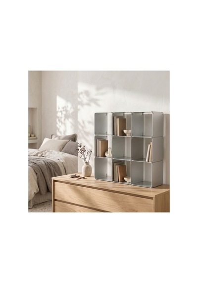 Node 9'lu Modüler Metal Açık Raf Ünitesi Çok Amaçlı Küp Kitaplık 50x50 Cm Gümüş - 944249484 Gümüş Node 9'lu Modüler Metal Açık Raf Ünitesi Çok Amaçlı Küp Kitaplık 50x50 Cm Gümüş - 944249484 Gümüş