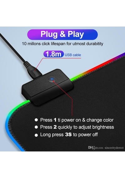 J-Tech J-25 Rgb Işıklı Oyuncu Mouse Pad Kaymaz Taban 25-30Cm
