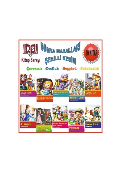 Dünya Masalları (Şekilli Kesim ) - (10 Kitap) - Ema Yayınları