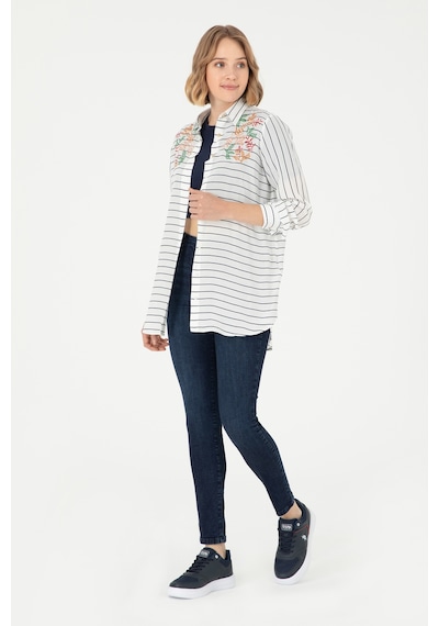 U.s. Polo Assn. Kadın Lacivert Gömlek Desenli 50289485-vr033 Lacivert