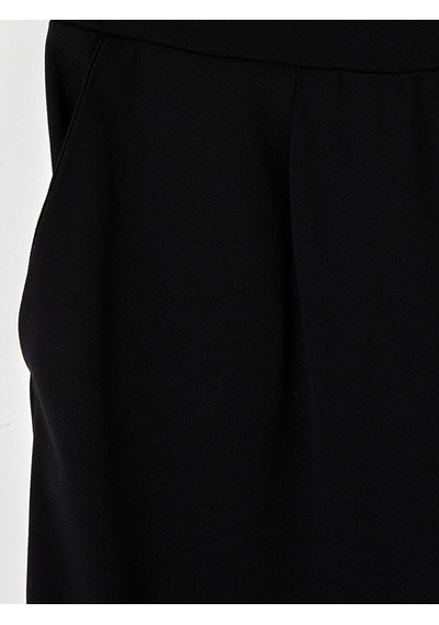 Lcw Comfort Siyah Beli Lastikli Kadın Krep Pantolon