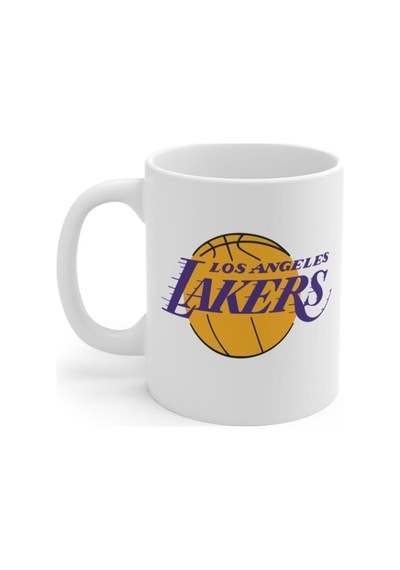 Los Angeles Lakers Baskılı Kupa Bardak Beyaz