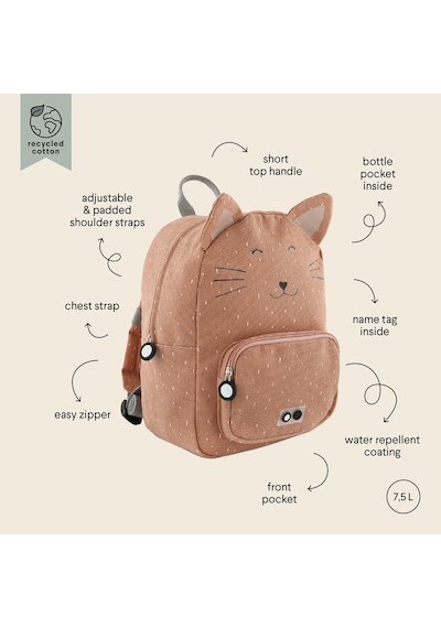 Trıxıe Trixie Bacpack - Mrs. Cat Unisex Çocuk Pembe Sırt Çantası 27496 Pudra