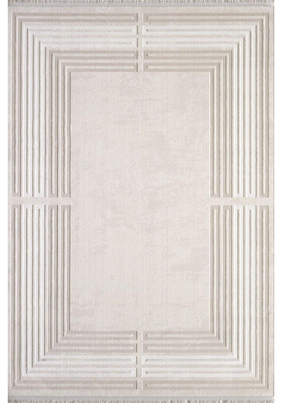 Artemis Halı Murano 01362a Krem Bej Çizgi Desenli Yün Halı