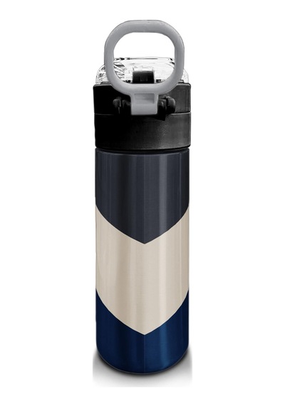 Coral High Kids Lacivert Koyu Gri Bej Desenli Pipetli Ve Direkt İçim Çelik Termos 500 Ml 31893 Lacivert - Şeffaf