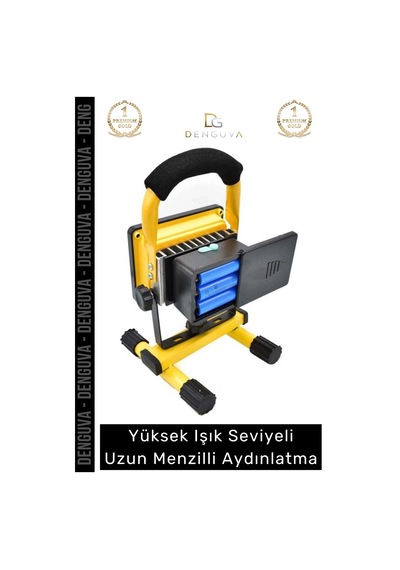 Projektör 30w Cob Led 2400 Lümen Ip44 Su Geçirmez Sos Modlu Taşınabilir Kamp Şarjlı Spot Lamba Proj