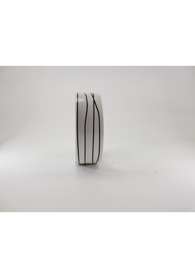 Nsp Kenar Bandı Tutkalsız Pvc 080Mm 150Mt Parlak Yağmur Beyaz Siy